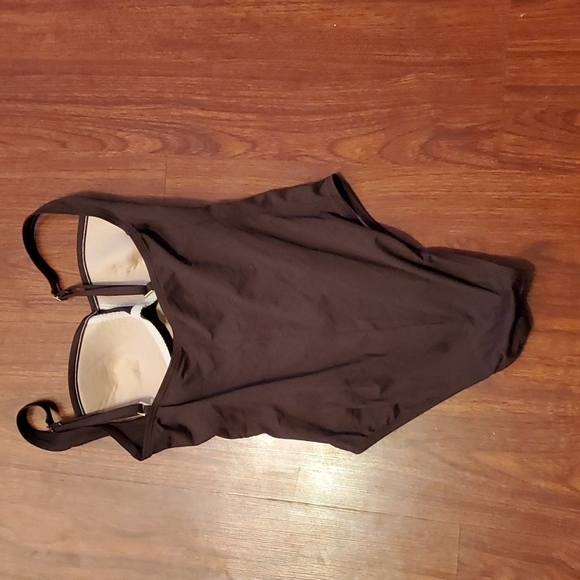 La Blanka Swimsuit Womens Size 8 Brown Rod Beattie One Piece Ruched - Picture 2 of 9